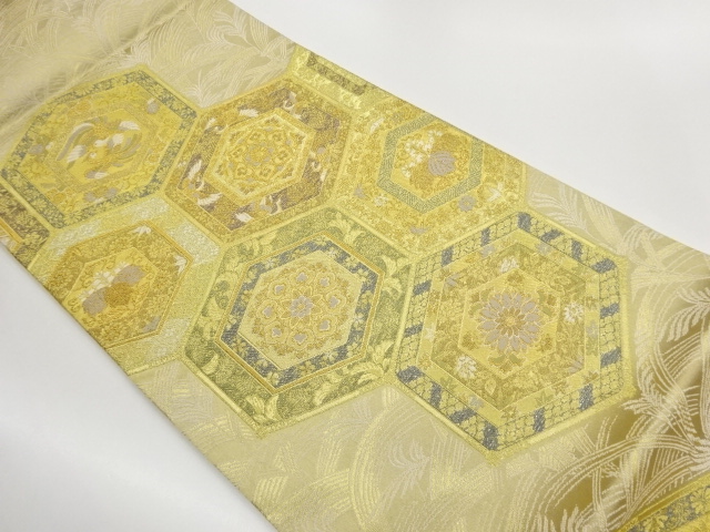 JAPANESE FUKURO OBI / WOVEN FLOWER & BIRD